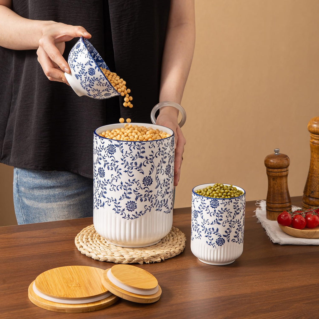 2 Pcs 74/18 oz Ceramic Canisters Sets