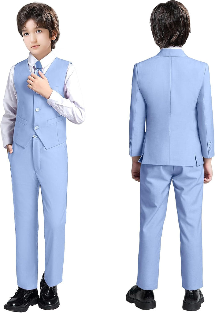 Boy's Formal Suit 7 Piece Slim Fit Tuxedo for Kids Teen Boys