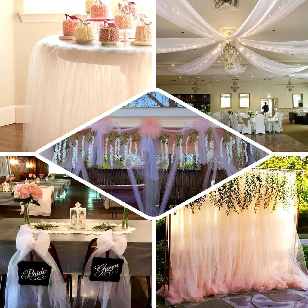 108" x 50 Yards Extra Large Soft Wedding Tulle for Party Decorations Banquet Event Sewing DIY Crafts Fabrics - Sage
