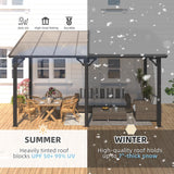 14' x 10' Gazebo for Patio, Hard Top Lean to Gazebo Pergola with Roof (140 Sq.Ft Shaded)
