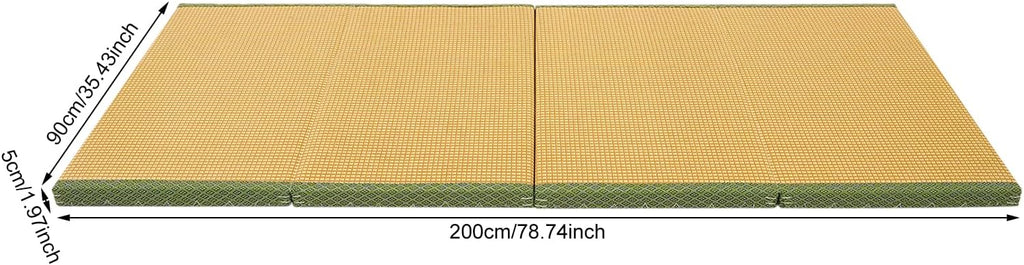 Japanese Tatami Mat, Foldable Tatami Mattress (Green, 78.7"L x 35.4"W)