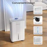 1600 Sq.ft Dehumidifiers for Home, 21 Pints Dehumidifier with Drain Hose for Basement