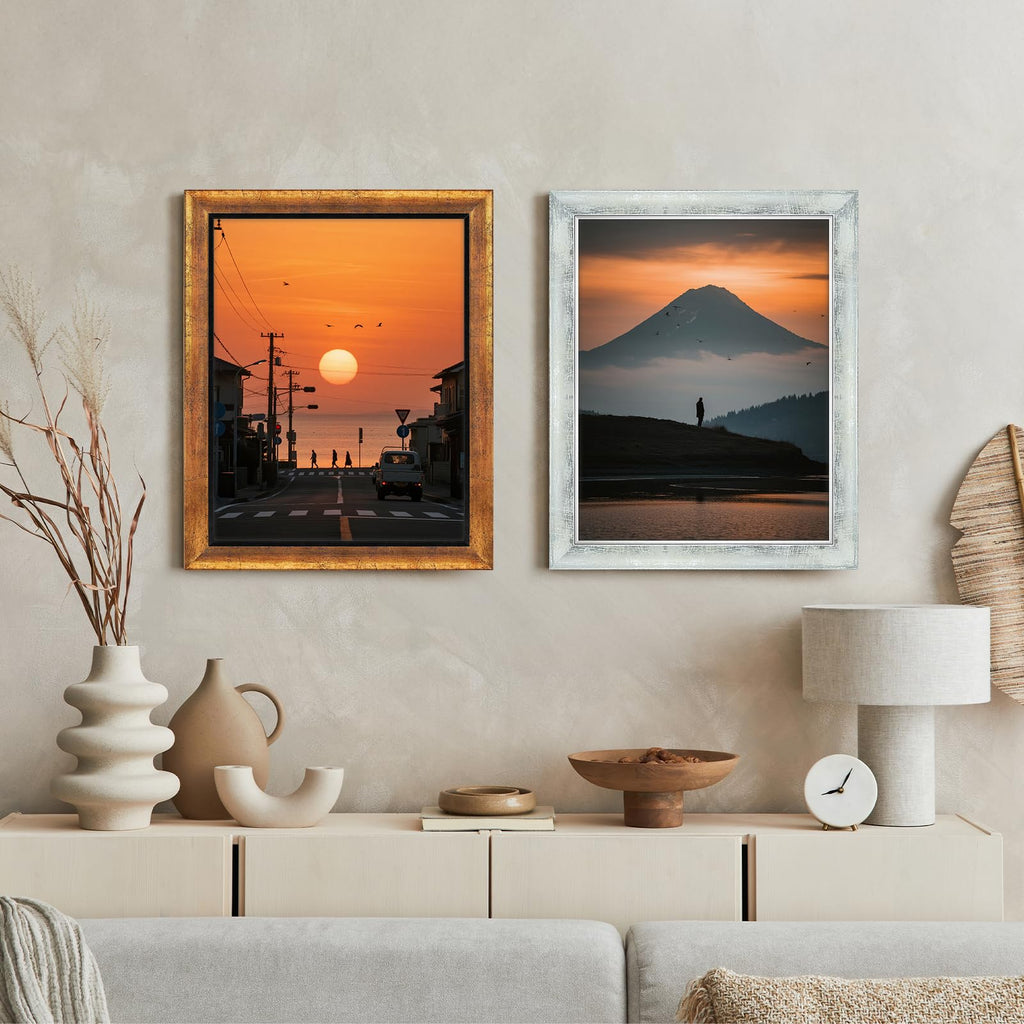 11x14 Picture Frames Set of 4, Rustic Retro Photo Frame(Multicolor)