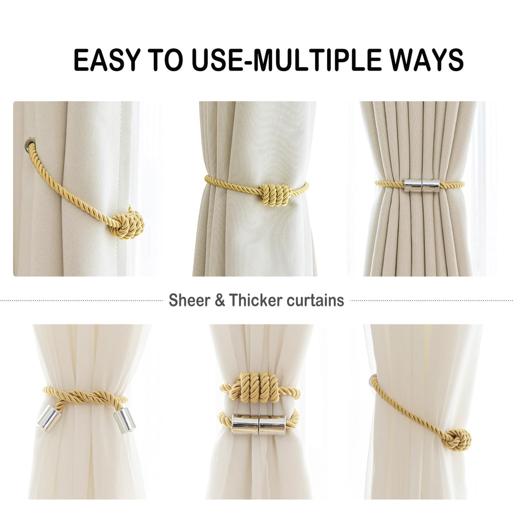 Curtain Tiebacks Magnetic Decorative Rope Tie Backs Holdbacks