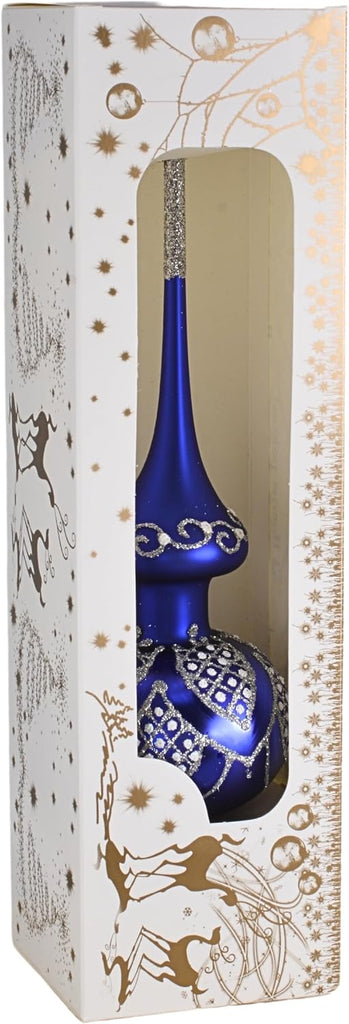 Lace Glass Christmas Tree Topper (Blue)