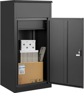 Large Package Delivery Box with Combination Lock,Parcel Drop Boxes Secure Storage, Anti-Theft Steel Parcel Box