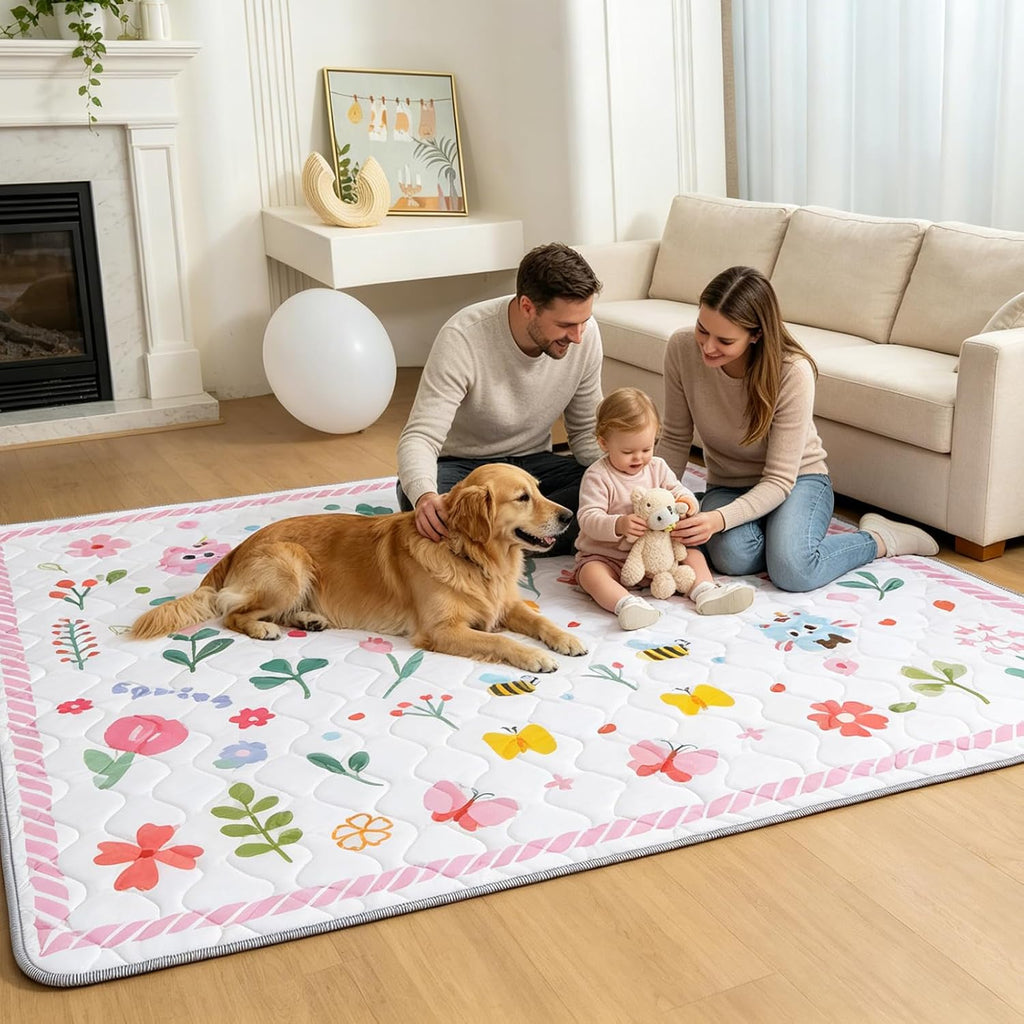Baby Play Mat for Floor, 72'' x 48'' Thicken Foam Soft Padded Mat for Baby, Playpen Mat for Toddlers Infant Kids