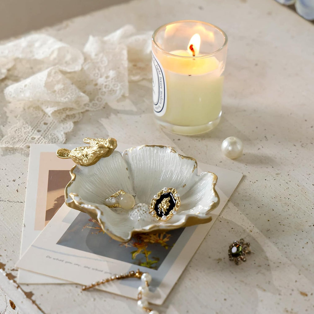 Vintage Jewelry Dish Tray, Bird Ring Holder