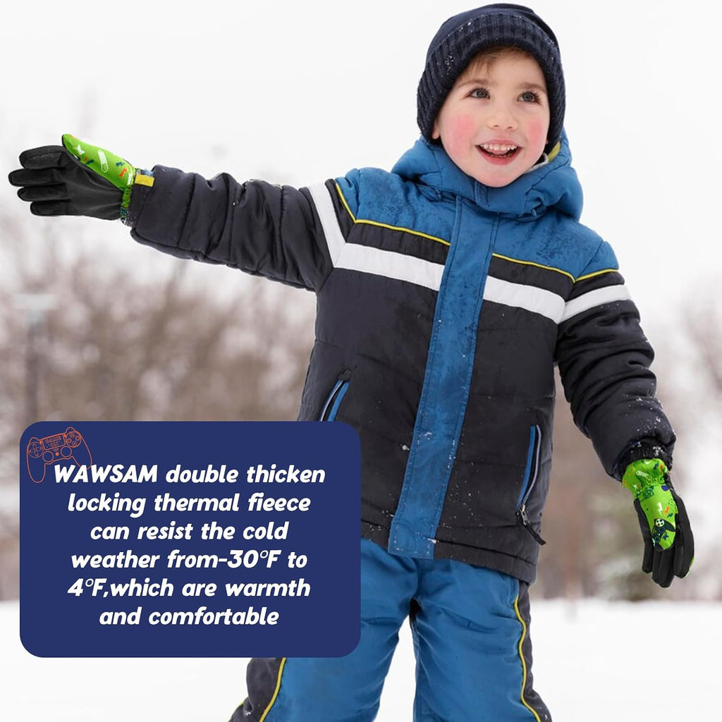 Kids Ski Gloves Waterproof Winter Snow Snowboarding Gloves Non Slip Windproof Sport Mittens for Boys Girls Youth