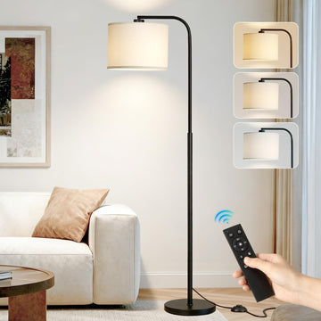 Arc Floor Lamp with Remote and Dimmable Black Floor lamps