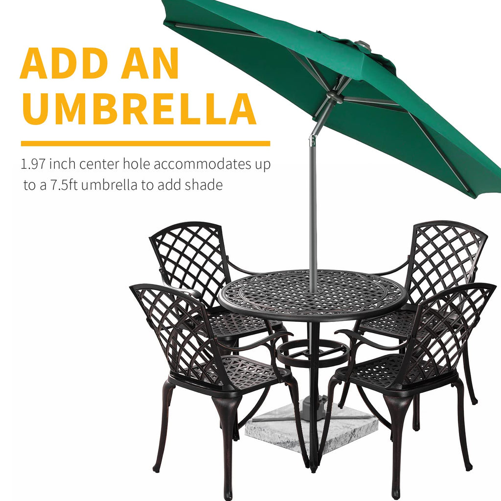 Patio Dining Chair Set 2, Aluminum Outdoor Bistro Chairs Bronze