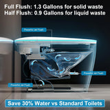 Smart Toilet with Bidet Built-in, Auto Open/Close Lid & Flush, Foam Shield Anti-Splash