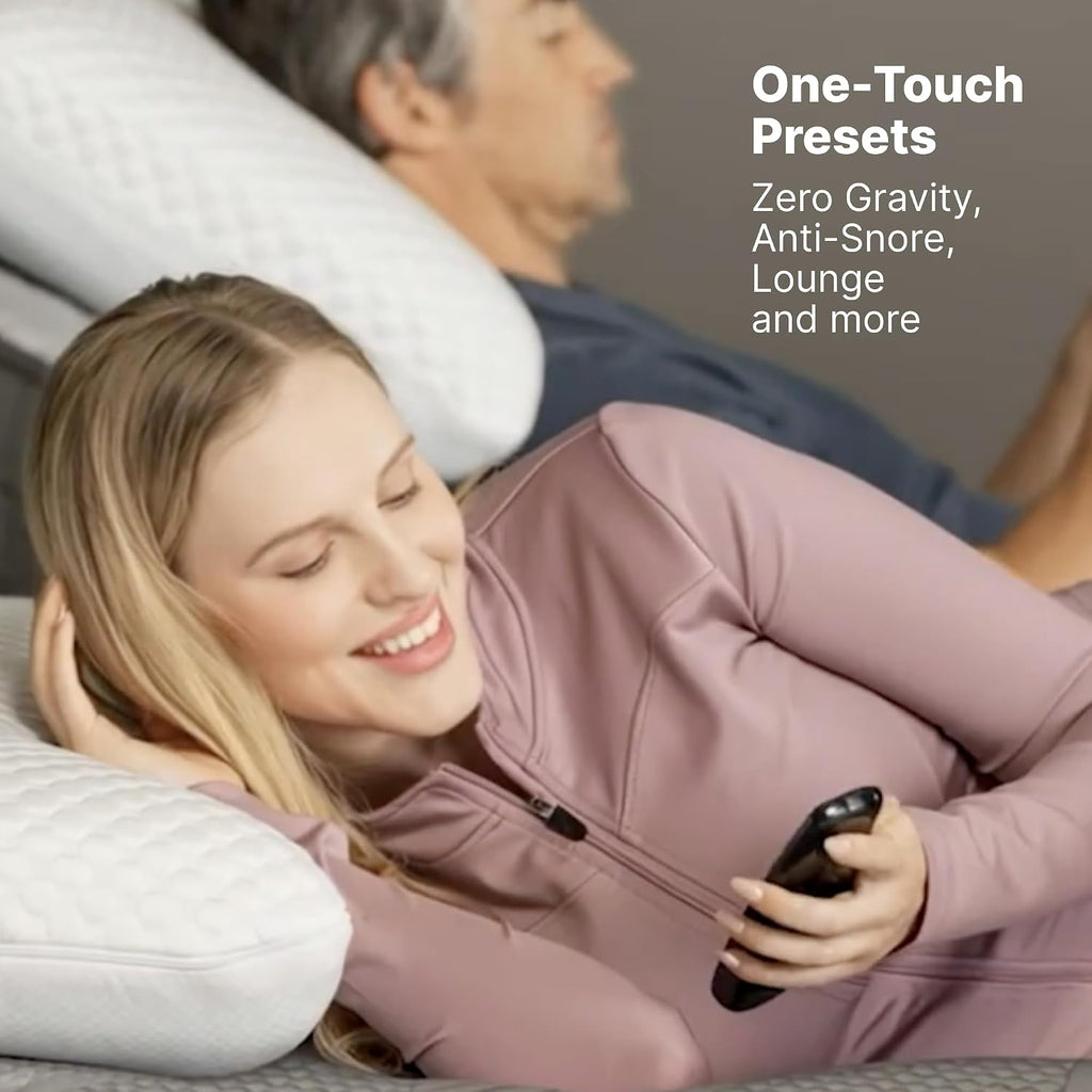 Adjustable Bed Frame Base with Wireless Remote - Zero Gravity & Massage Settings, USB Ports, Relaxing Adjustable Bed - Set of 2