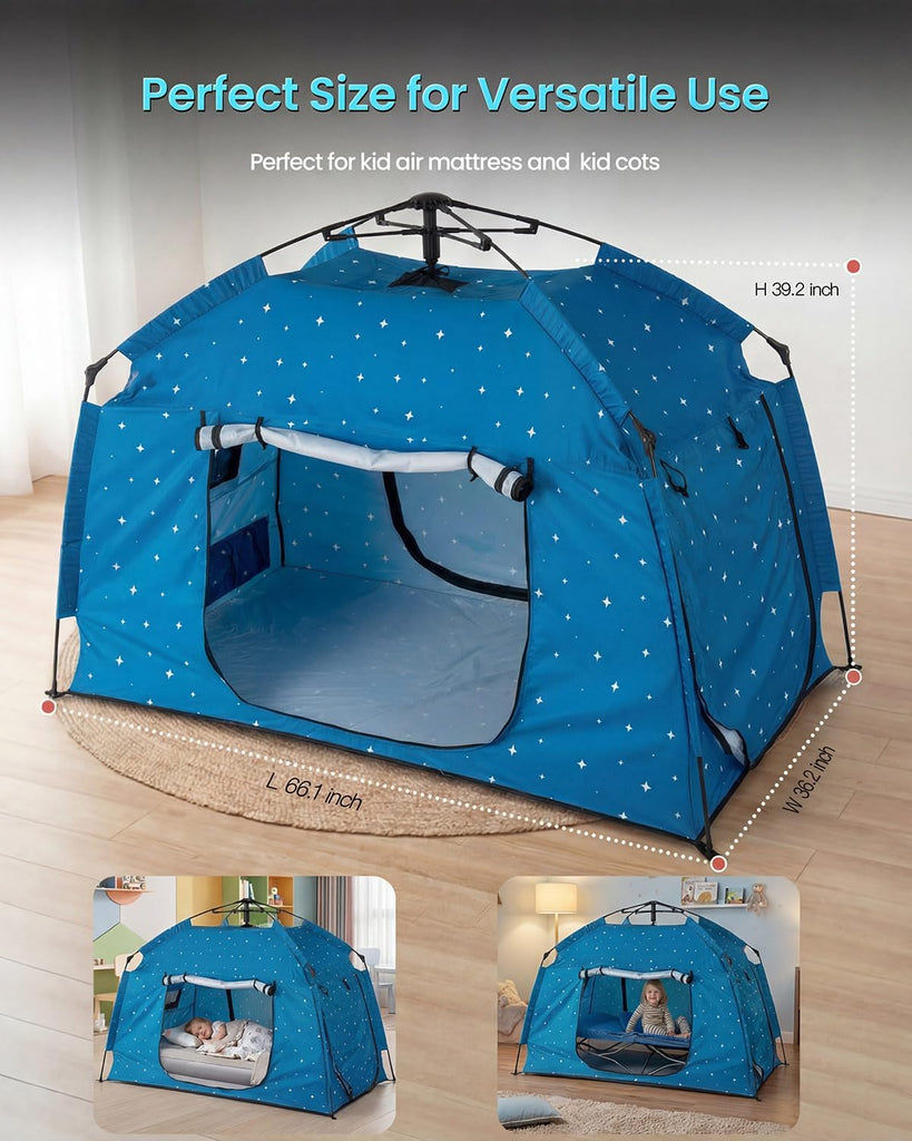 Kids Play Tent-Portable Playhouse Children House -Easy Set up Indoor Outdoor with Carry Bag for Kids-Light Strip