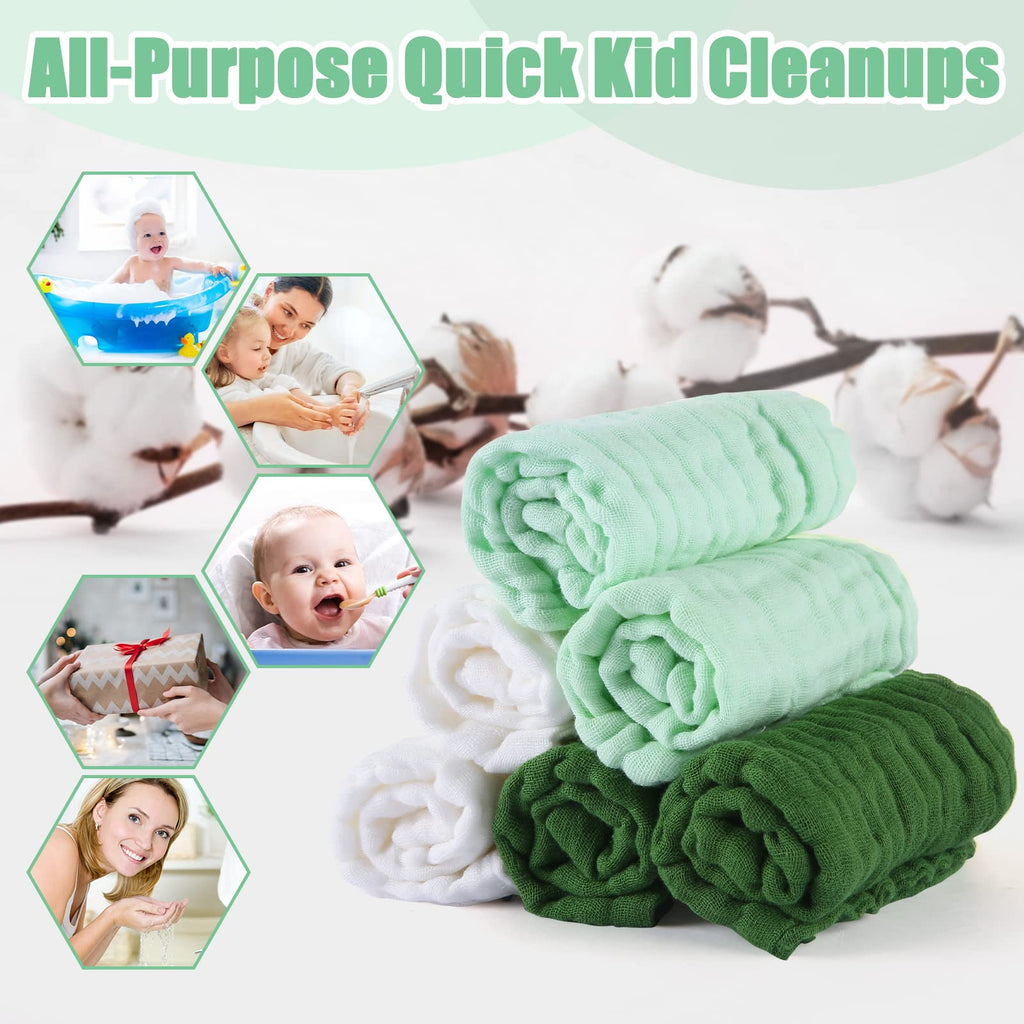 Baby Washcloths - Soft Face Cloths for Newborn, Absorbent Bath Face Towels, Baby Wipes, Burp Cloths or Face Towels