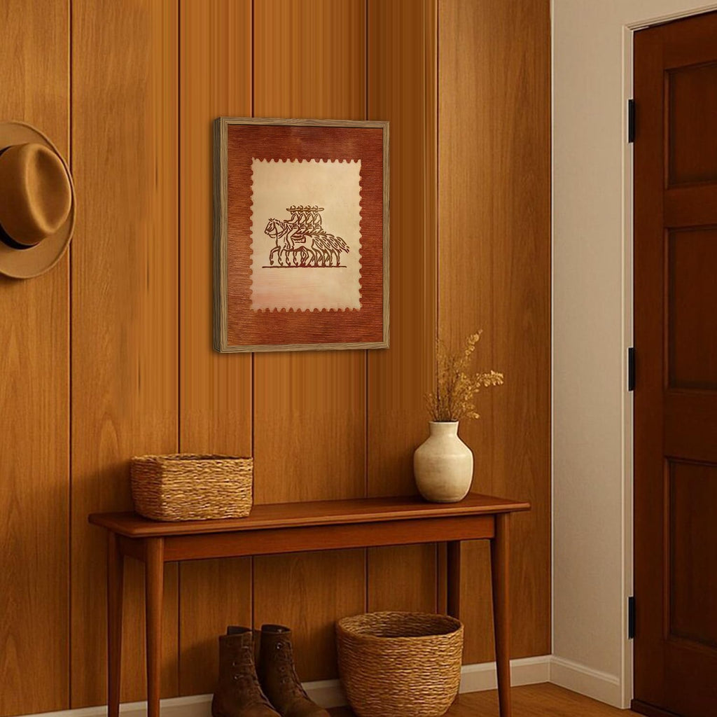 Western Cowboy Riding Horse Wall Art Vintage Southwest Rodeo Wall Decor Picture Rustic Cowboy Poster Canvas Painting
