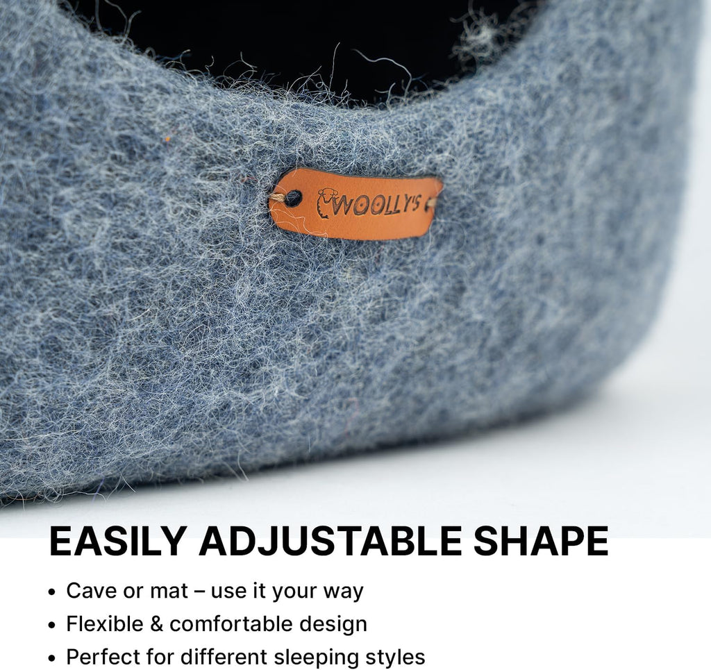 Snowy Mountain Wool Cat Cave Bed for Indoor Cats