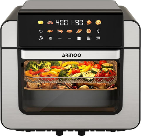 16 Qt Air Fryer Toaster Oven Combo with Ceramic Coating and Viewing Window, XL 9-In-1 Convection Ove