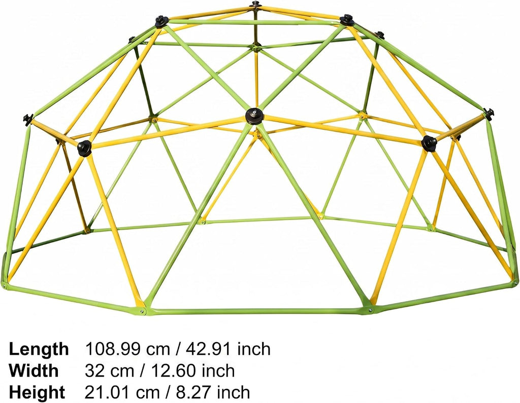 10ft Climbing Dome for Kids, Outdoor Jungle Gym with Swing, Galvanized Steel Climbing Frame, Heavy-Duty Playground
