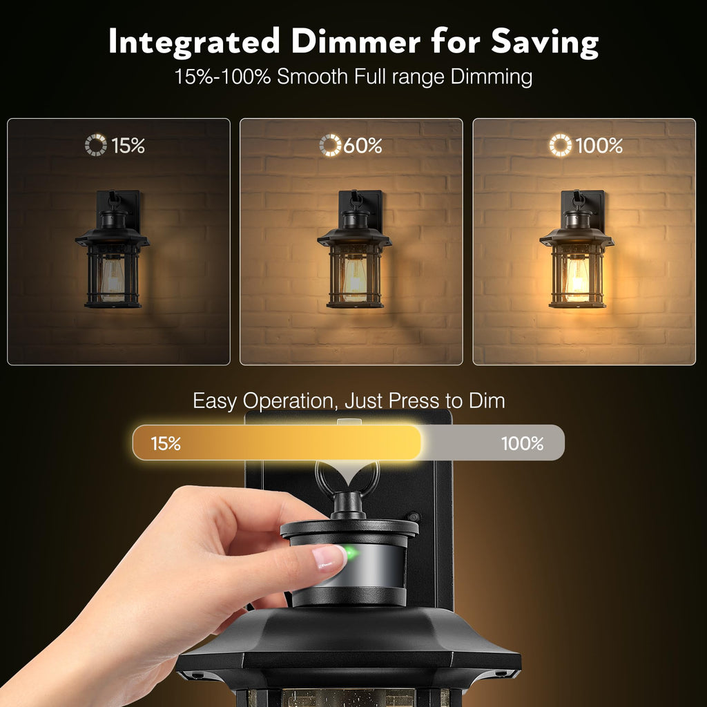 Outdoor Light Fixture With Motion Sensor, Dusk To Dawn Modern Exterior Porch Lights Wall Mount, Anti-rust 100%