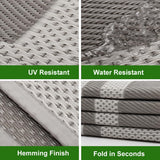 Outdoor Rugs 9x12 Waterproof for Patios Clearance,Large Plastic Straw Mats for Backyard,Porch,Deck,B