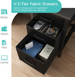 Computer Desk with File Drawers Cabinet, 47 Inch Reversible Home Office Desks with Filing Cabinet for Small Space