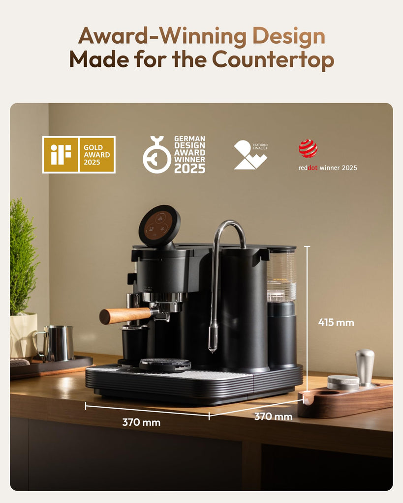 Dual Boiler Espresso Machine with Grinder and Built-In Dual Scales