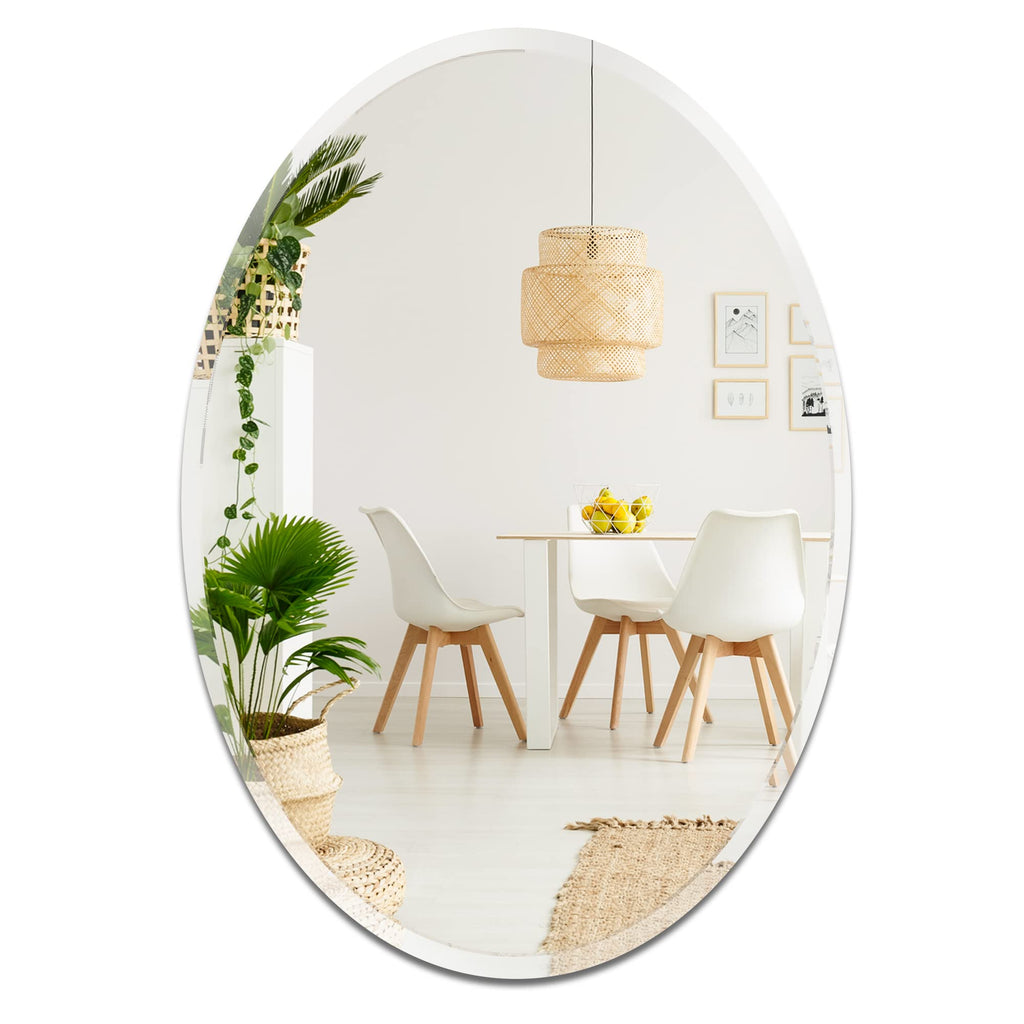 Frameless Wall, 24 x 36 Inch, Beveled Edge Bathroom