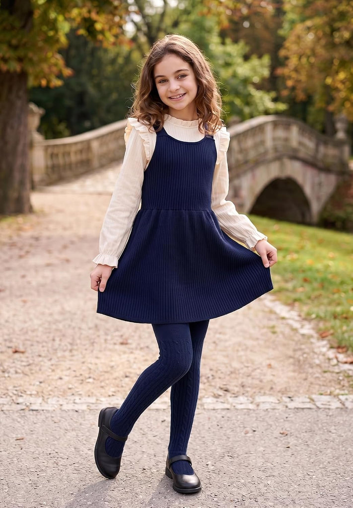 Girls Cable Knit Tights Kids Cotton Warm Stocking Leggings