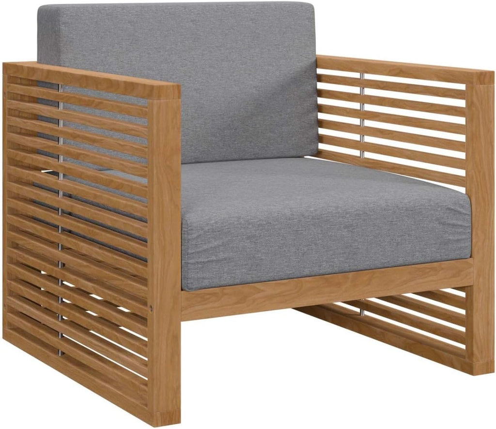 Carlsbad 6-Piece Teak Wood Outdoor Patio Set in Natural/Gray