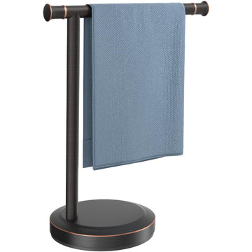 Hand Towel Holder Stand Bathroom Towel Bar Rack Countertop Bronze