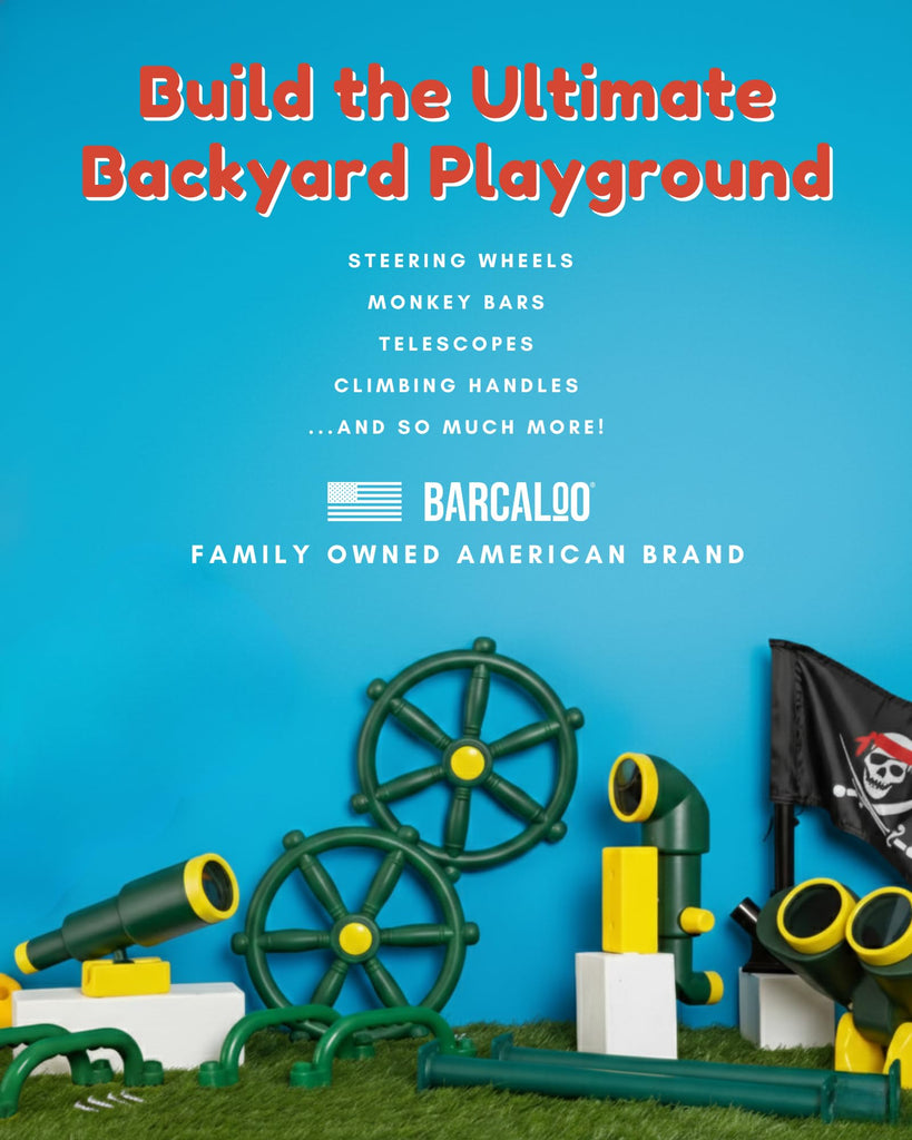 Pirate Playground Bundle - Telescope, Wheel & Flags, Jungle Gym