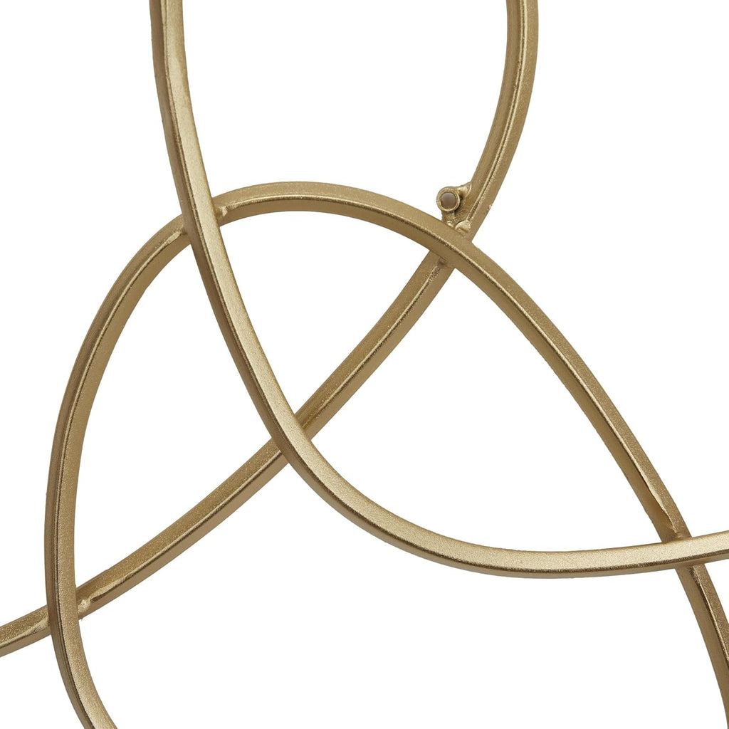 Metal Abstract Home Wall Decor Interlocking Rings Wall Sculpture, Wall Art 43" x 1" x 22", Gold