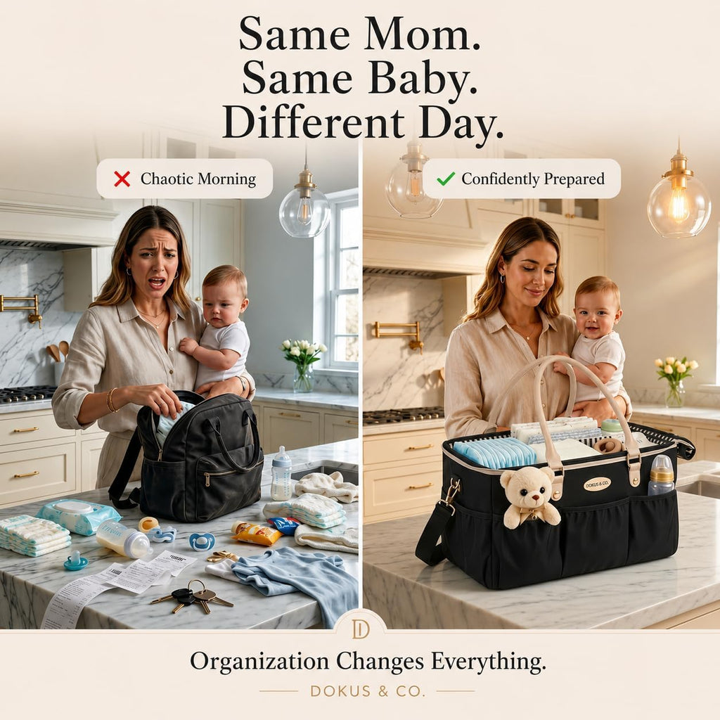 Luxe Diaper Caddy Organizer, Extra Large Collapsible Nursery Storage Tote for Baby Essentials & Travel