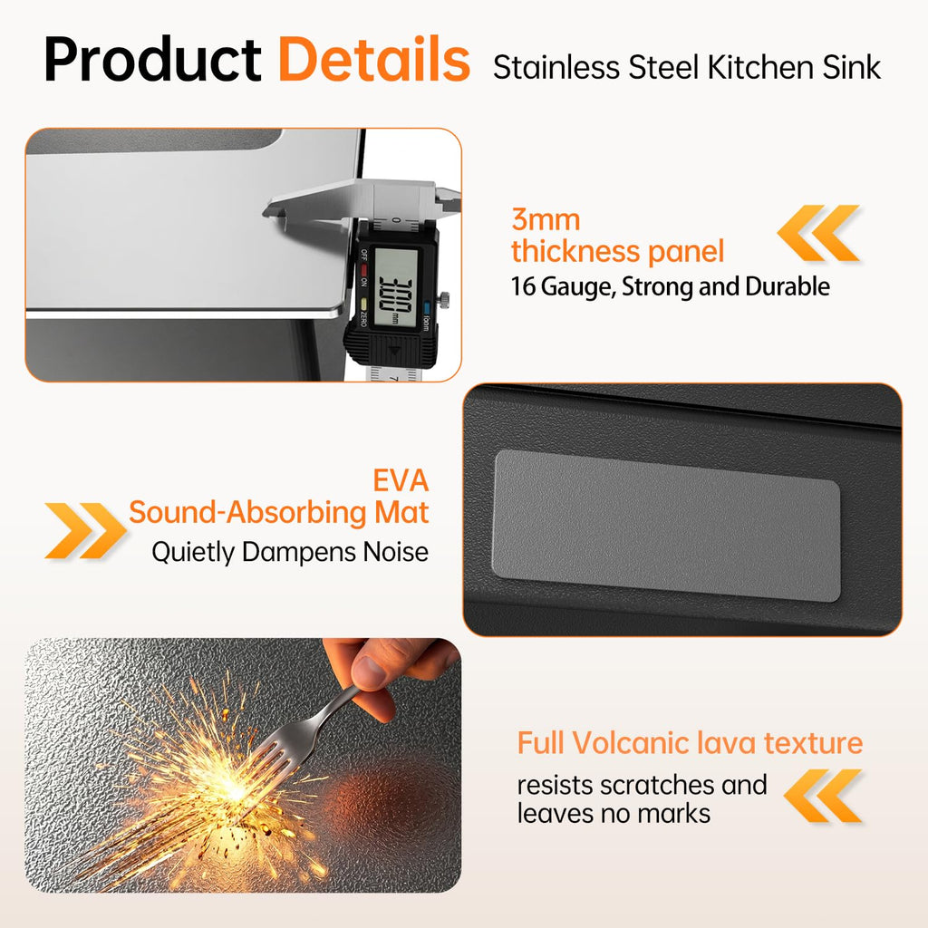 32 Inch Undermount Workstation 16 Gauge 304 Stainless Steel Single Bowl Kitchen Sink Handmade Smart Sinks with