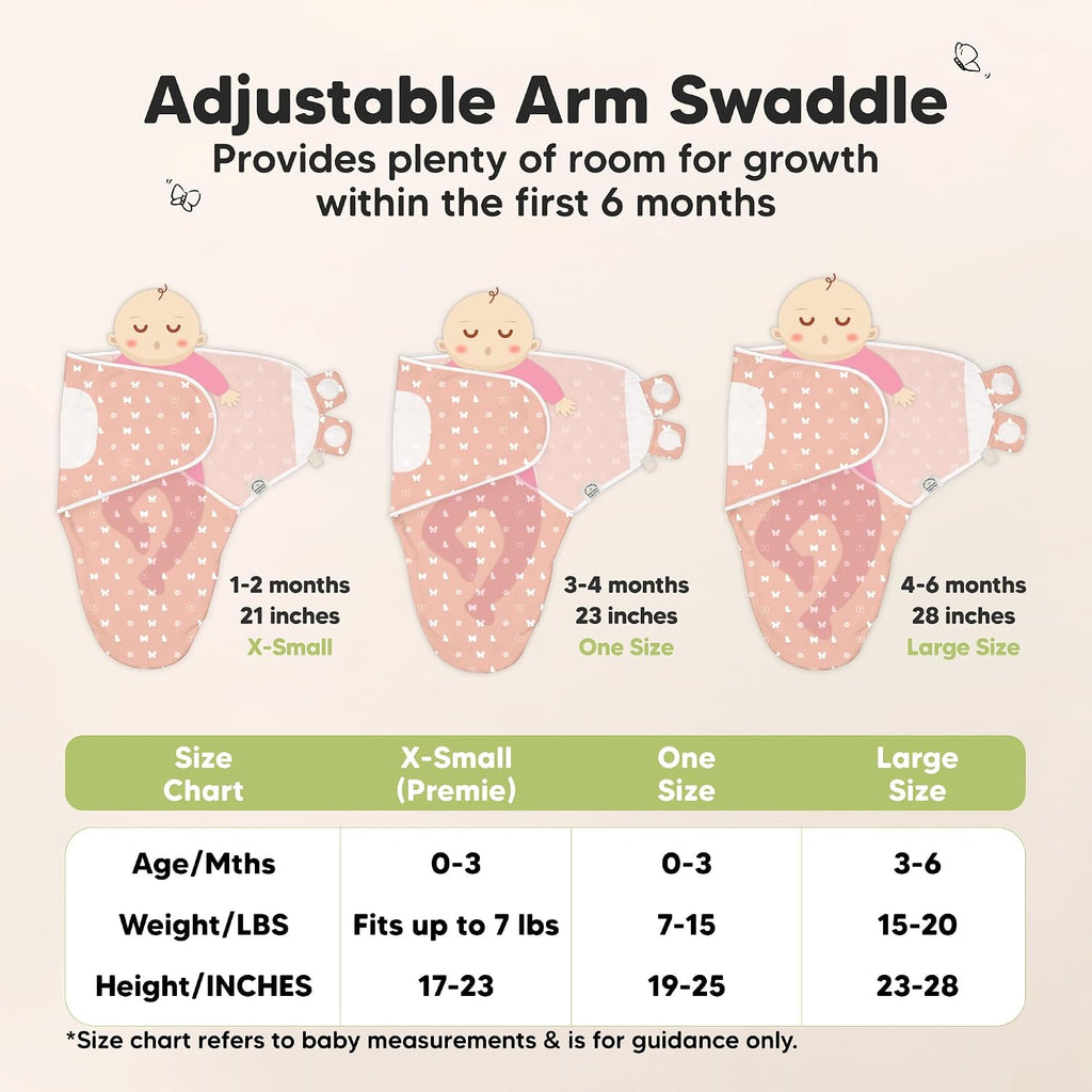 3pk Organic Swaddles for Newborns Girls, Boys & Hats (Butterflies, )
