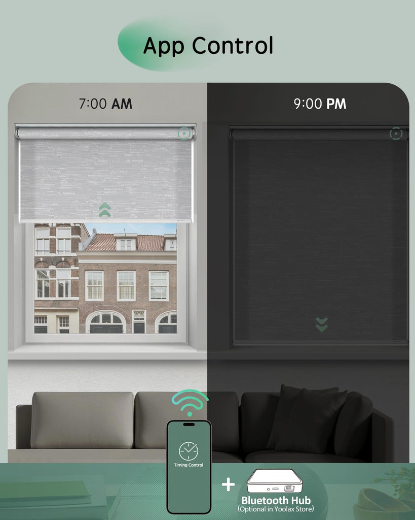 Motorized Blinds App Control, Jacquard White