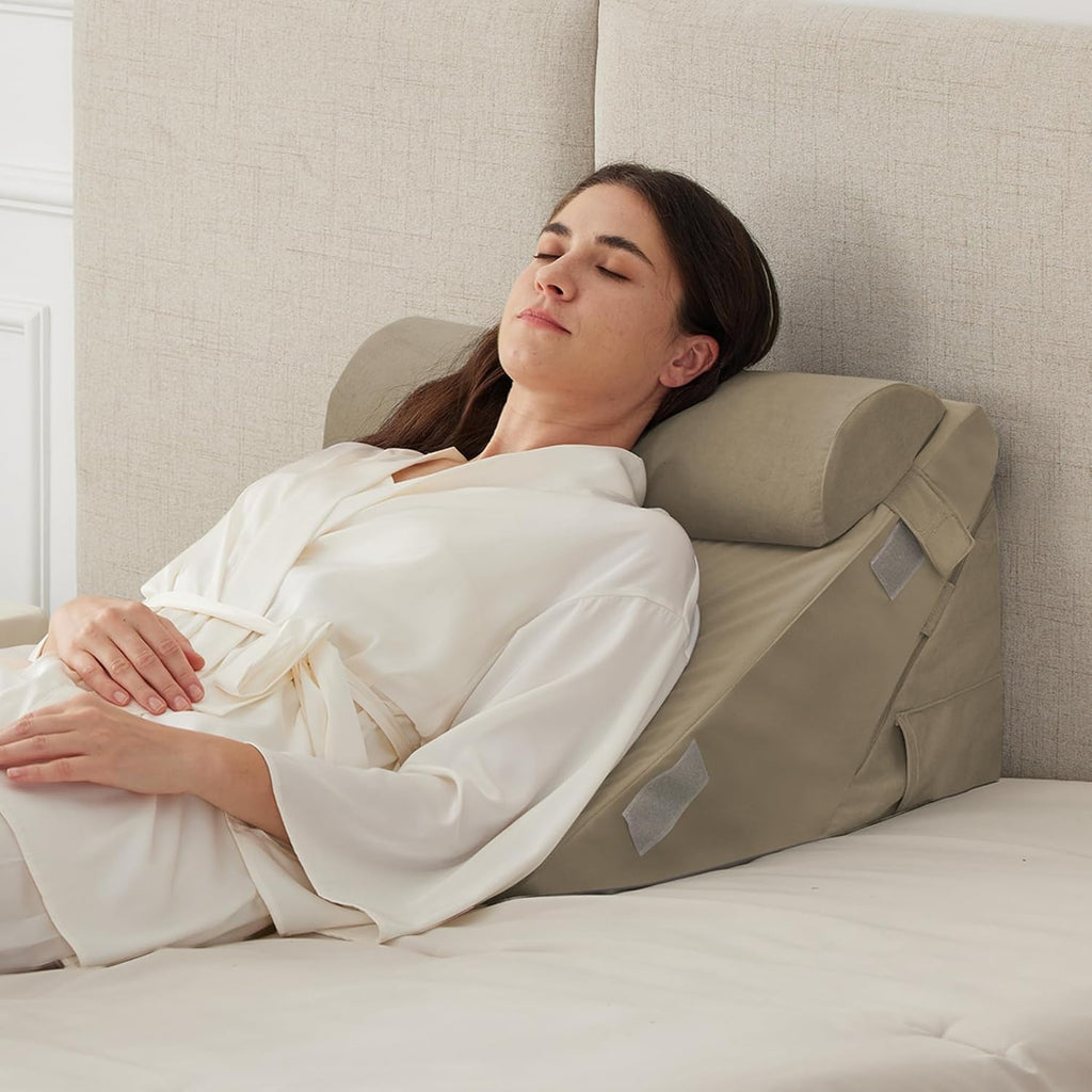 Wedge Pillow Set for After Surgery, 3PCS Adjustable 9&12 Inch Bed Wedge Pillow for Sleeping, Incline Pillow Wedge for - Set of 3