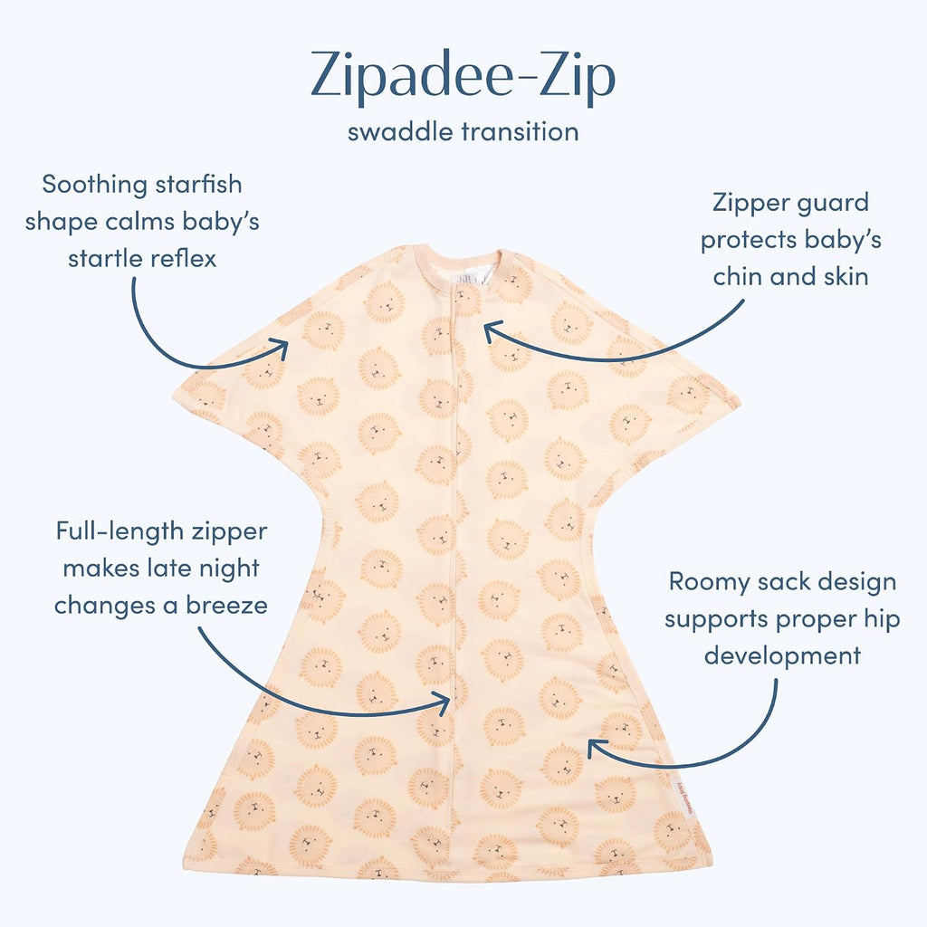 Zipadee-Zip Transition Swaddle - Cozy Baby Swaddle Blanket with Zipper Convenience - Roomy Wearable Blanket for Easy