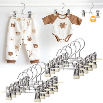 30-Pack Baby Hangers - 360° Rotatable Silicone Clip Kid Hangers