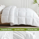 Down Alternative Oversized King Comforter, 120x98Inches, Polyester, White, All Season, Box Stitching