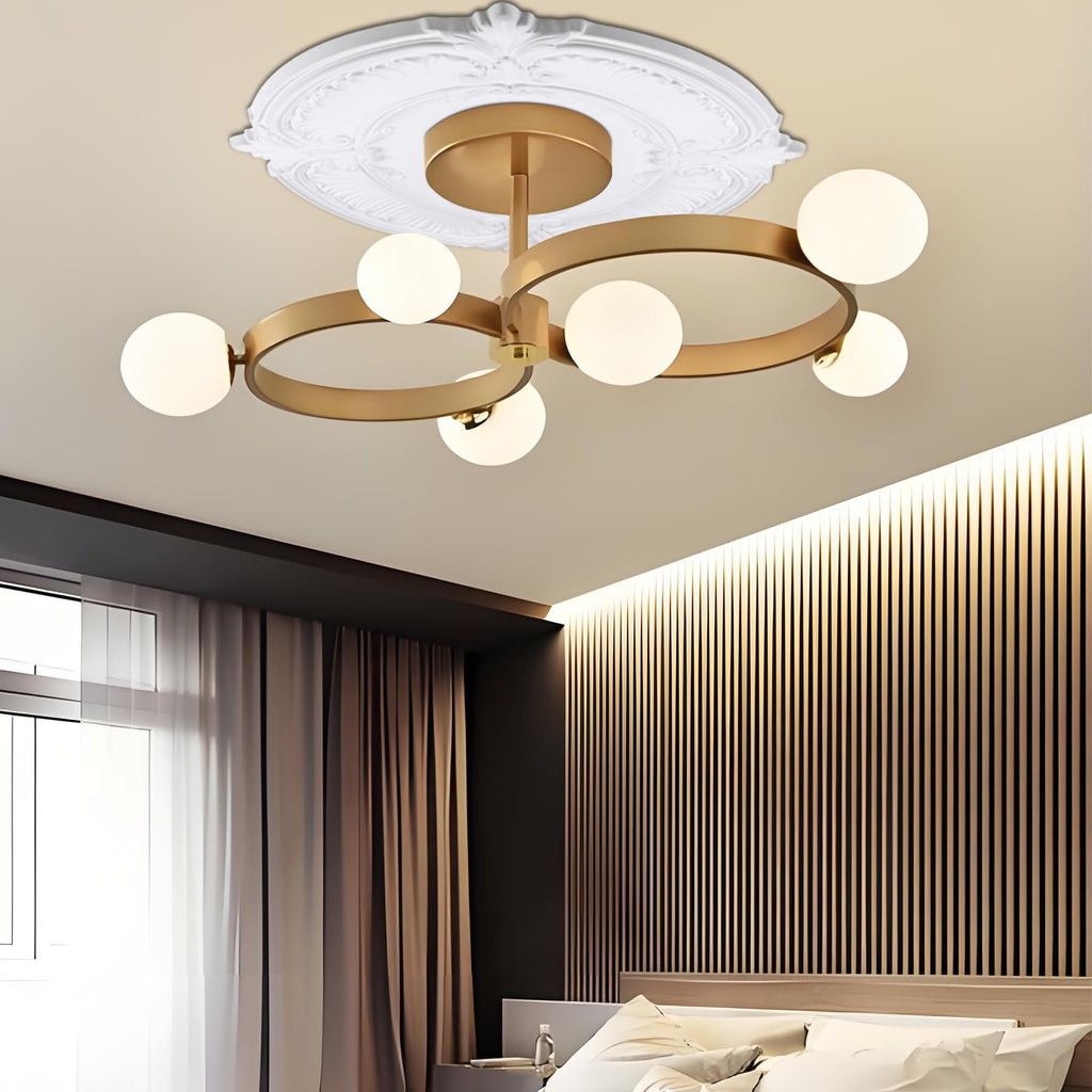 Ceiling Medallion 13" OD x 3.97" ID x 0.82"P, Ceiling Decorative Molded Round Ceiling Medallions for Chandeliers