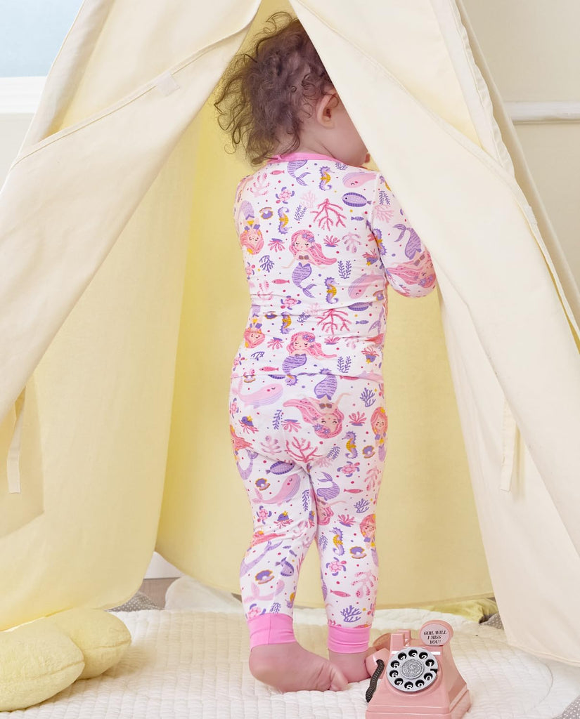 Bamboo Viscose Toddler Girls Kids Pajamas Unicorn Mermaid Pjs Long Sleeve Snug fit 12M- 2pcs Soft Jammies