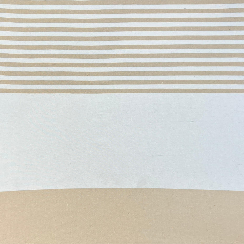 Tan Beige & White Striped Cotton Bathroom