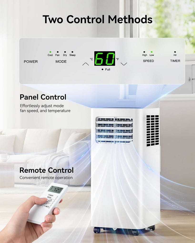 8,000 BTU Portable Air Conditioners, 3-in-1 Air Conditioner Portable up to 350 sq.ft, Portable AC Unit with Cool, Fan