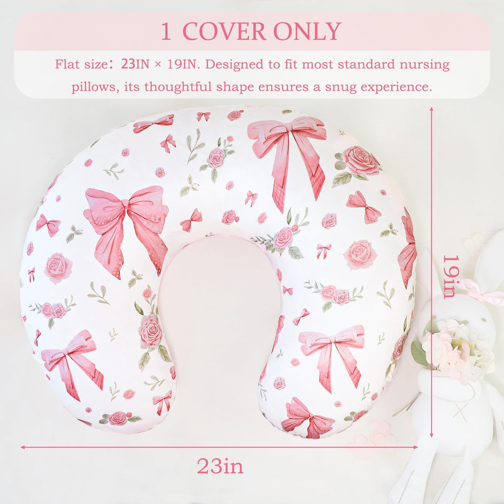 Nursing Pillow Cover, Ultra Soft Breastfeeding Pillow Covers for Newborn Baby Boys and Girls, Easy Removal and