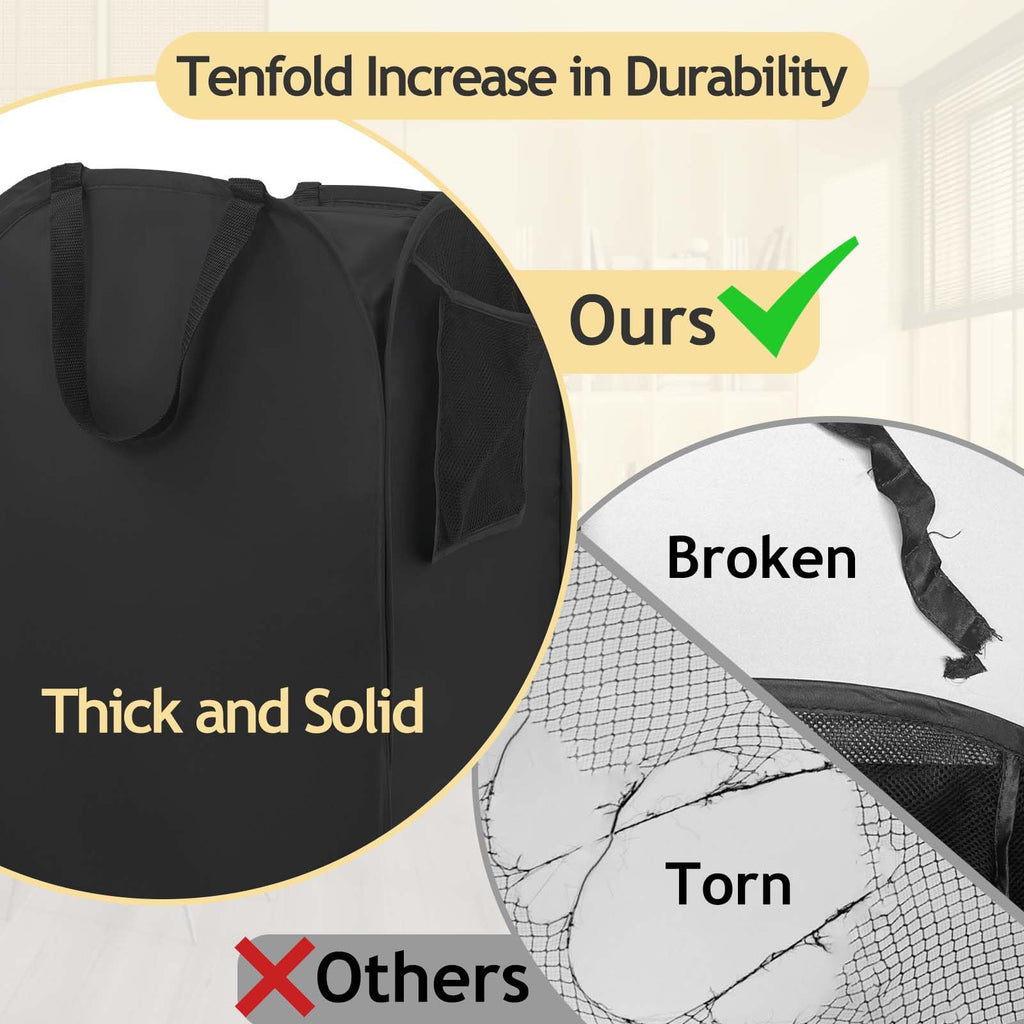 Upgraded Polyester Pop-up Laundry Hamper, 70L (18.5 Gal) Laundry Basket with Durable Handles, Solid Bottom, High