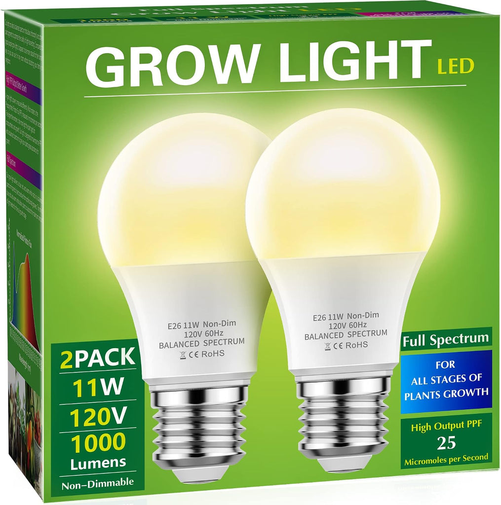 2 Pack Basic Grow Light Bulbs & 2 Pack Smart Grow Light Bulbs