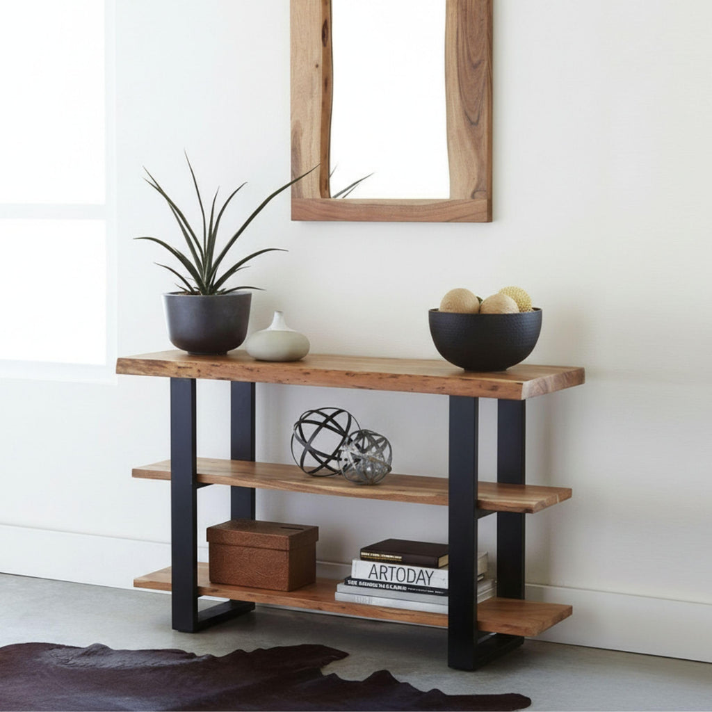 Alpine Live Edge Console Table, Natural, 48" x 16" x 30"