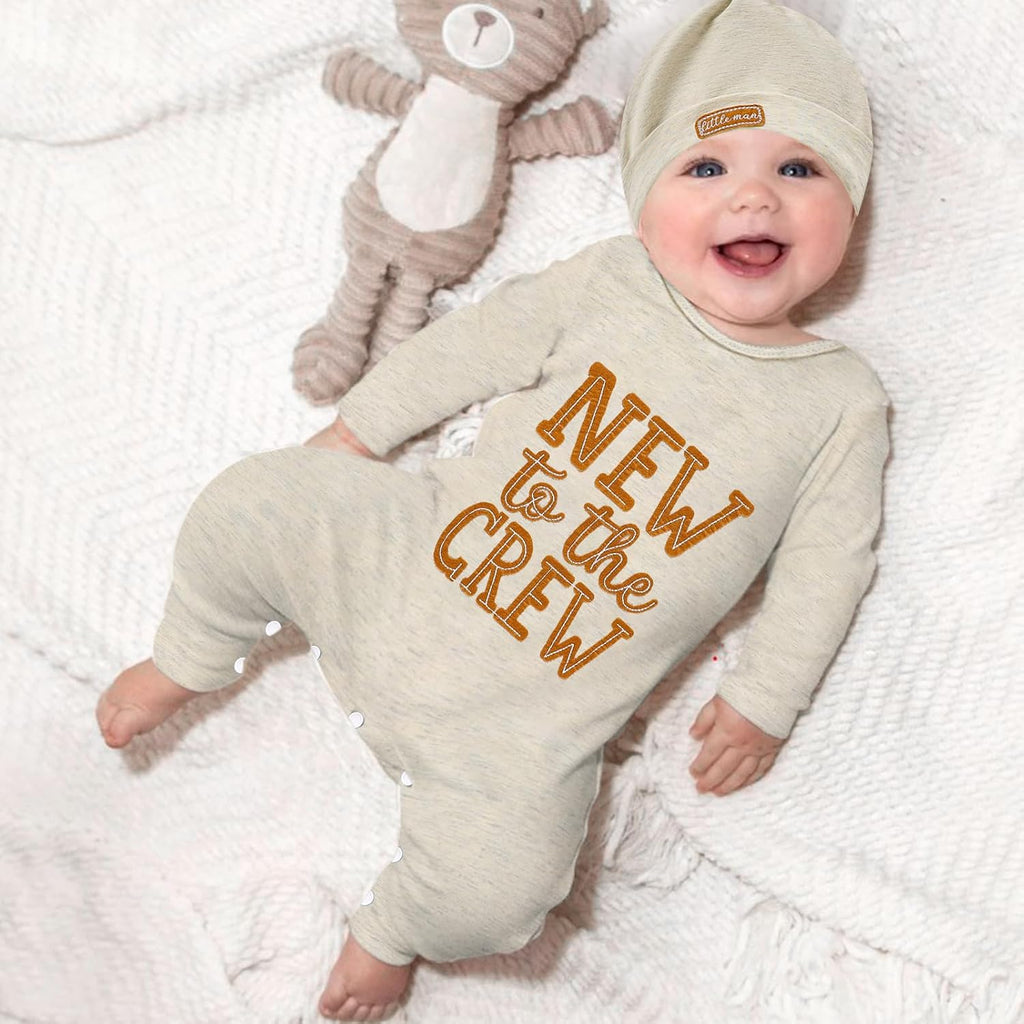 Romper Baby Boy Cotton Jumpsuit New Baby Hat Gloves Romper Coming Home Clothes Outfits
